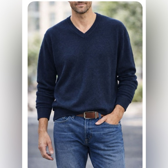 Lands' End Men's 100% Cashmere Sweater - Picture 1 of 8